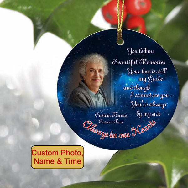 Personalized memorial ornament, remembrance ornament for loss of mom, dad, son, memorial gifts| ONT30