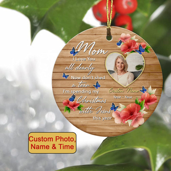 Mom memorial ornament, remembrance ornament loss mom in heaven, angel mother bereavement ornament| ONT95