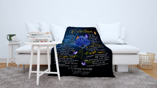 Memorial Blanket| As I Sit In The Heaven - Custom Image Blanket | Meaningful Remembrance Fleece Throw, Deepest Grief Sympathy Gift for Loss of Son, Mother, Father, Grandmother, Grandfather| T218