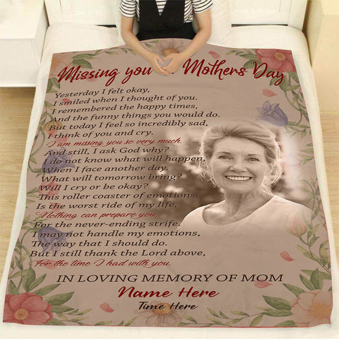 Personalized Mother's Day Memorial Blanket for Mom Mother in Heaven Remembrance Keepsake Memorial Gift| JB354