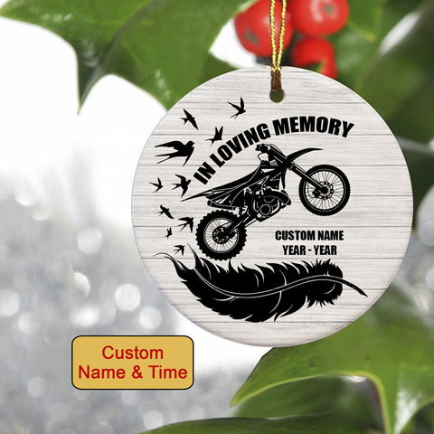 Personalized Motorcycle Ornament Riding In Heaven Remembrance Gift For Loss Of Bikers In Memory ODT05