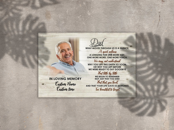 Dad Remembrance Personalized Canvas, Missing Dad Father's Day in Heaven, Sympathy Gift Loss of Father| N2596