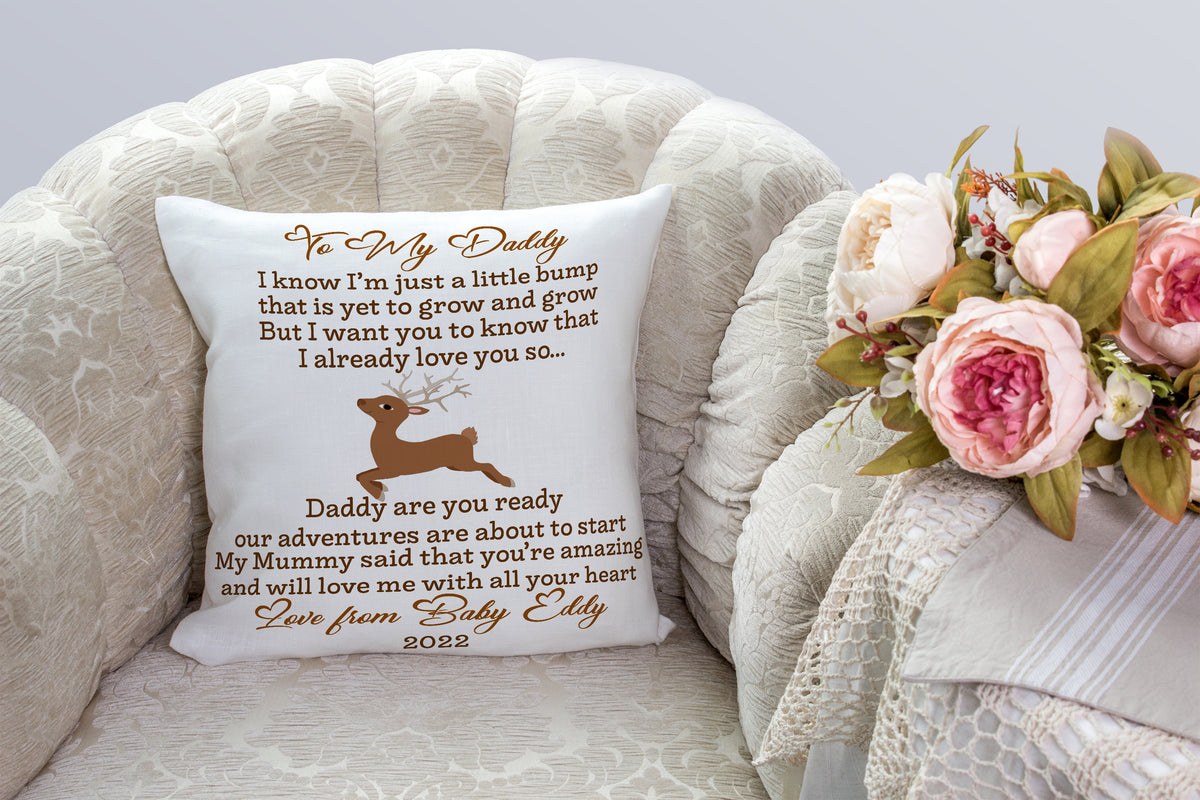 Personalized New Dad Pillow| Daddy Are You Ready| First Father's Day Gift, Dad To Be, 1st Time Dad| JPL66