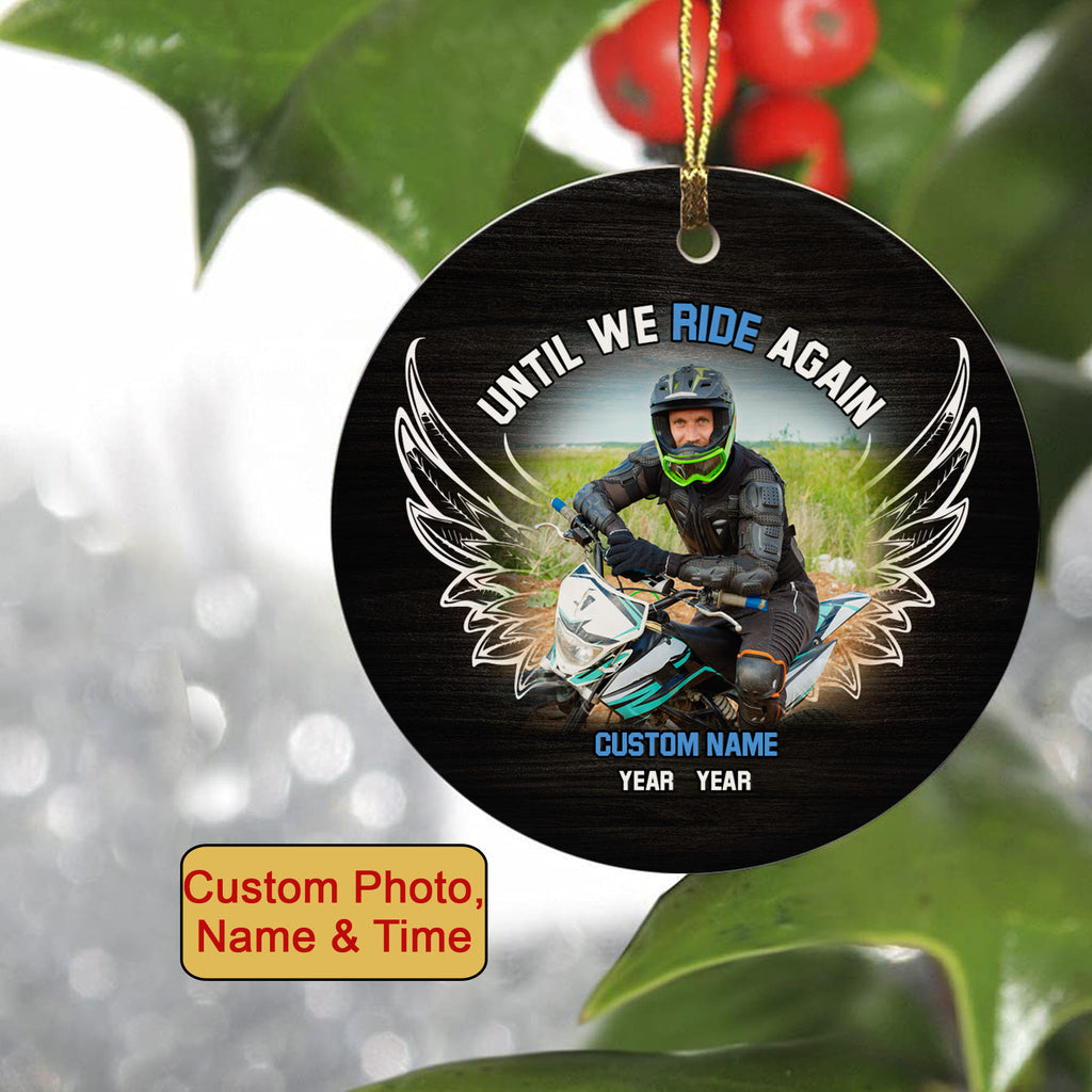 Personalzed Bker HD Woman Motorcycle Chrstmas Ornament, Custom Flat Acrylc Bker Ornament