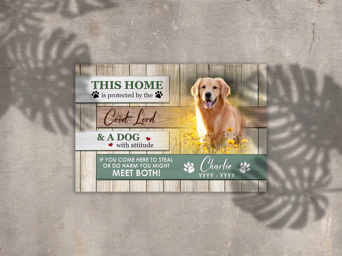 Personalized Dog Canvas| Good Lord & A Dog - Custom Dog Print on Canvas, Dog Wall Art, Gift for Dog Owners, Sympathy Gift for Dog Mom, Dog Dad|  JCD790