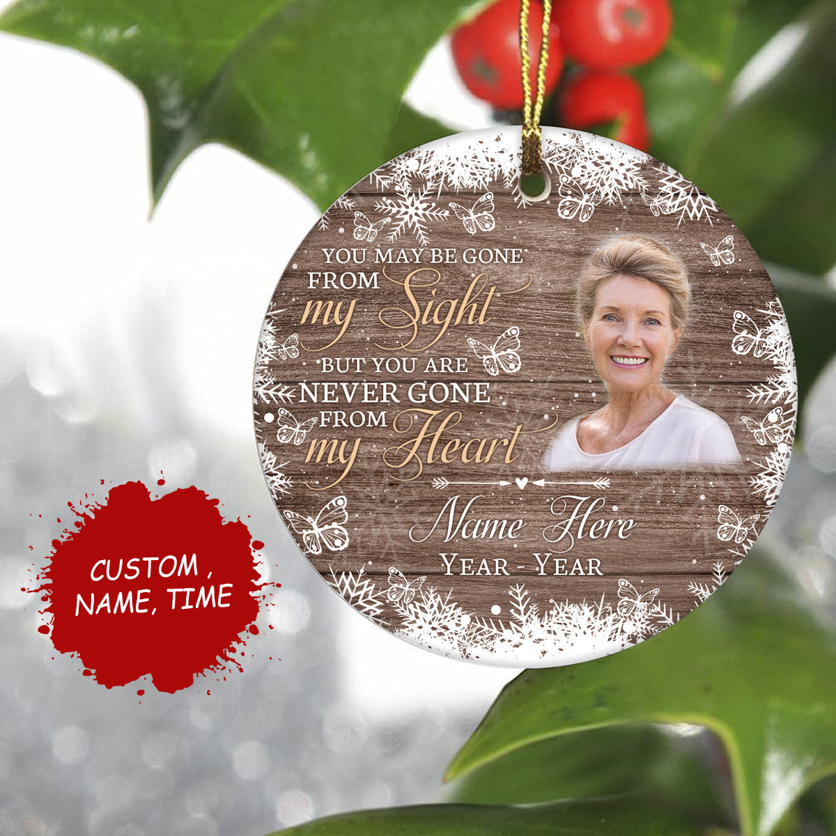 Memorial ornament customized - my angel in heaven, remembrance ornament, sympathy Christmas gifts| ONT68