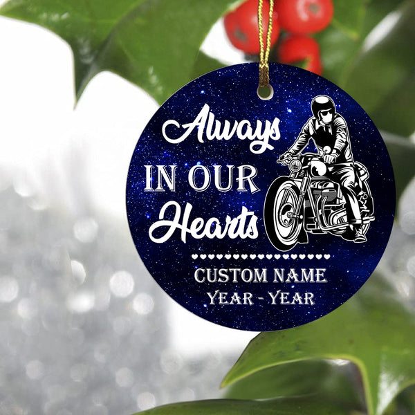 Personalized Motorcycle Memorial Ornament Christmas Sympathy Gift For Loss Of Bikers In Heaven ODT12