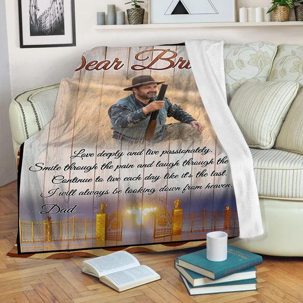 Sympathy Blanket for Loss of Dad - Message from Dad Personalized Memorial Blanket for Loss of Dad Father in Heaven Sympathy Gift for Loss of Father Dad Remembrance Fleece - JB283