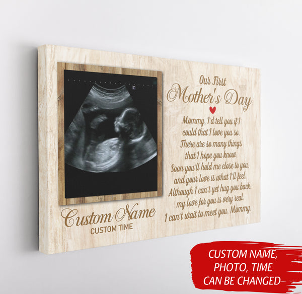 Personalized Canvas for New Mom| First Mother's Day Gift for Wife, Mom To Be, Expecting Mother| JC861