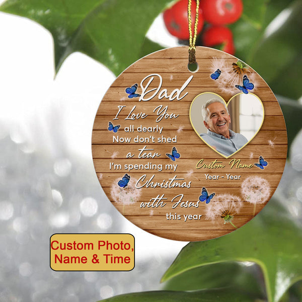Dad memorial ornament - I Love You Dad, angel in heaven, bereavement ornament for loss of Dad| ONT105