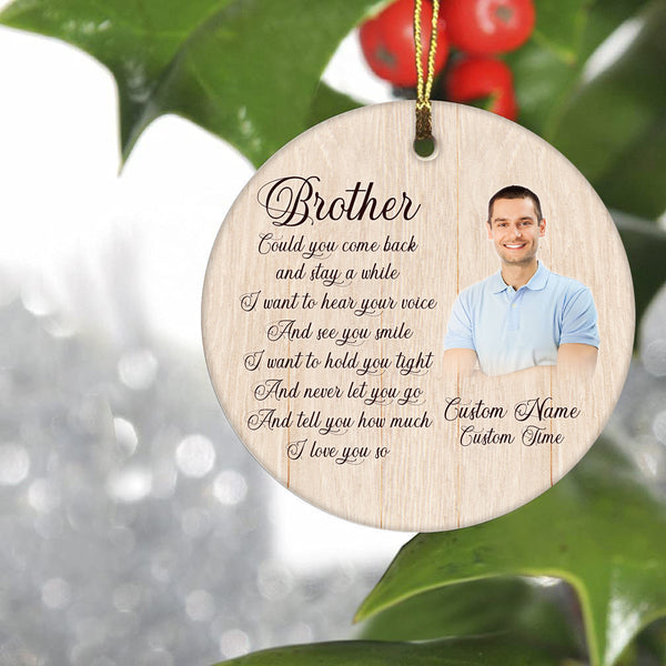 Angel Brother memorial ornament, Personalized remembrance ornament for loss brother, sympathy gift| ONT126
