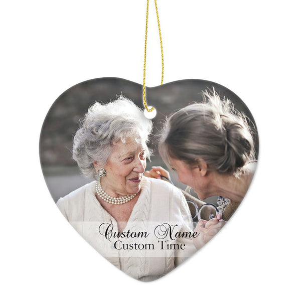Heart Memorial Christmas Ornament, Sympathy Gift for loss of Mother Father - OVT24