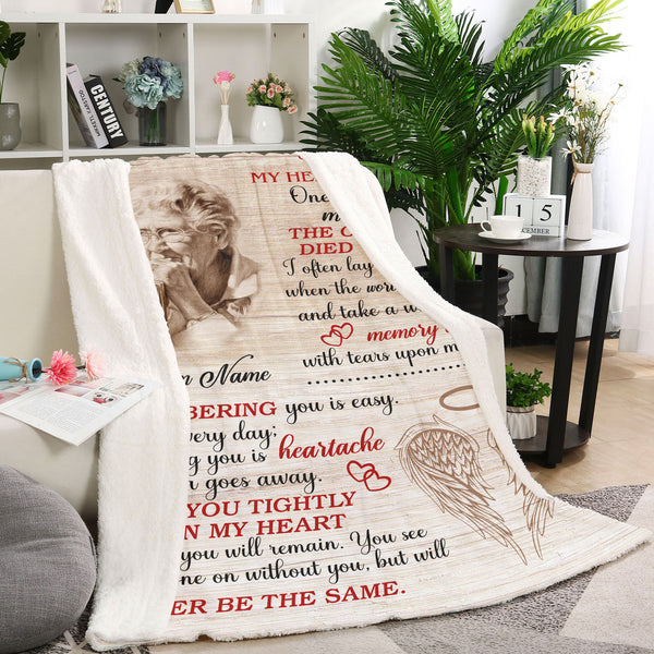 Memorial Blanket | The Moment You Left Me  - Custom Image Blanket | Meaningful Remembrance Fleece Throw, Deepest Grief Sympathy Gift for Loss of Mother, Father, Grandmother| T233