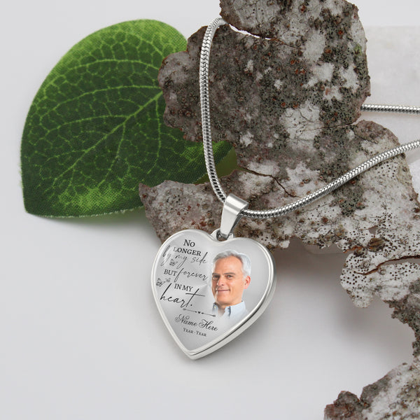 Personalized memory necklace with picture, Remembrance gifts for loss, Memorial sympathy jewelry NNT02