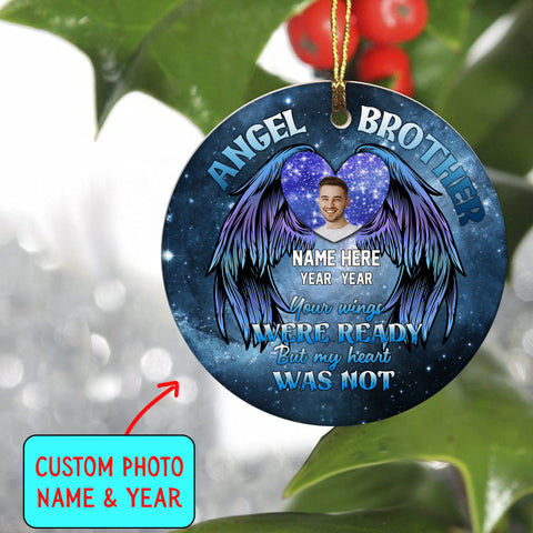 Angel Brother Memorial Christmas Ornament Personalized Brother in Heaven Sympathy Gift Loss Brother NOM267