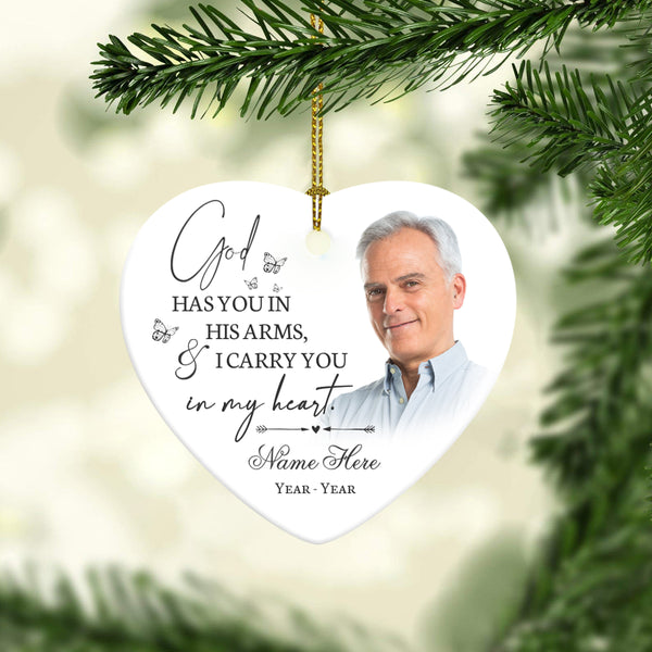 Personalized Memorial Ornament Christmas in Heaven Sympathy Gift for Loss of A Loved One NOM271