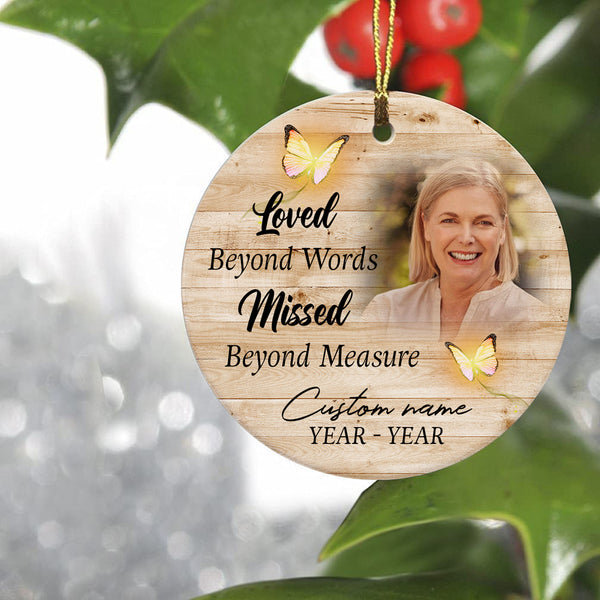 Personalized Memorial Christmas Ornament Angel In Heaven Sympathy Gift For Loss Of Loved One Dad Mom ODT57