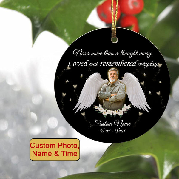 Remembered everyday memorial ornament, angel wings ornament, remembrance gifts loss of mom, dad| ONT102