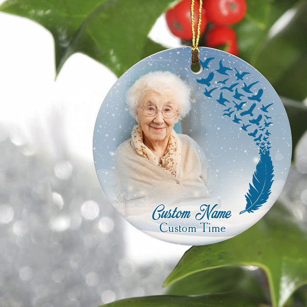 Personalized Ornament, Memorial Ornament on Christmas, Sympathy gift for loss of loved one - OVT08