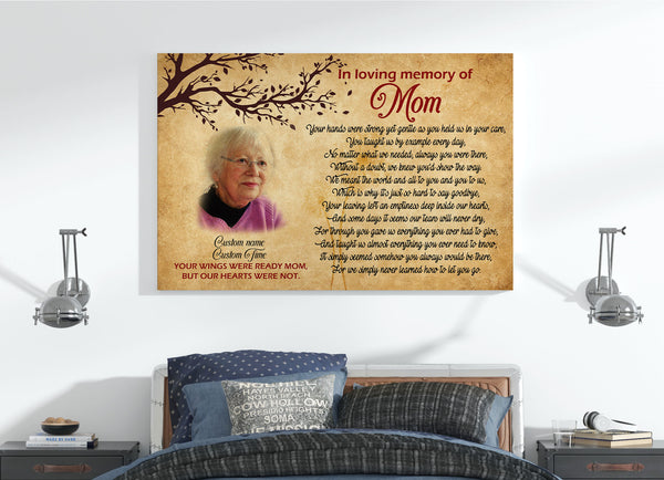 Personalized Memorial Canvas| In Loving Memory Of Mom| Sympathy Gift for Loss of Mother| Gift for Mom in Heaven JC255 Myfihu