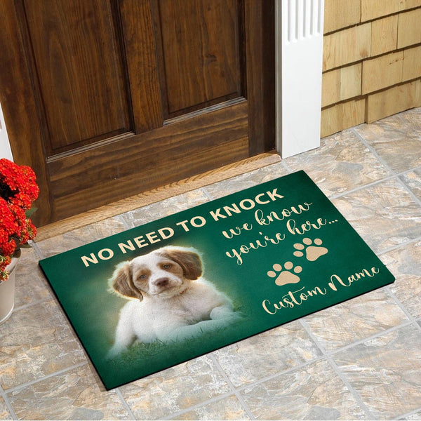Personalized Dog Doormat - No Need To Knock Doormat - Funny Dog Welcome Doormat Dog Lover Gift Front Door Decor Dog Mat - JD42