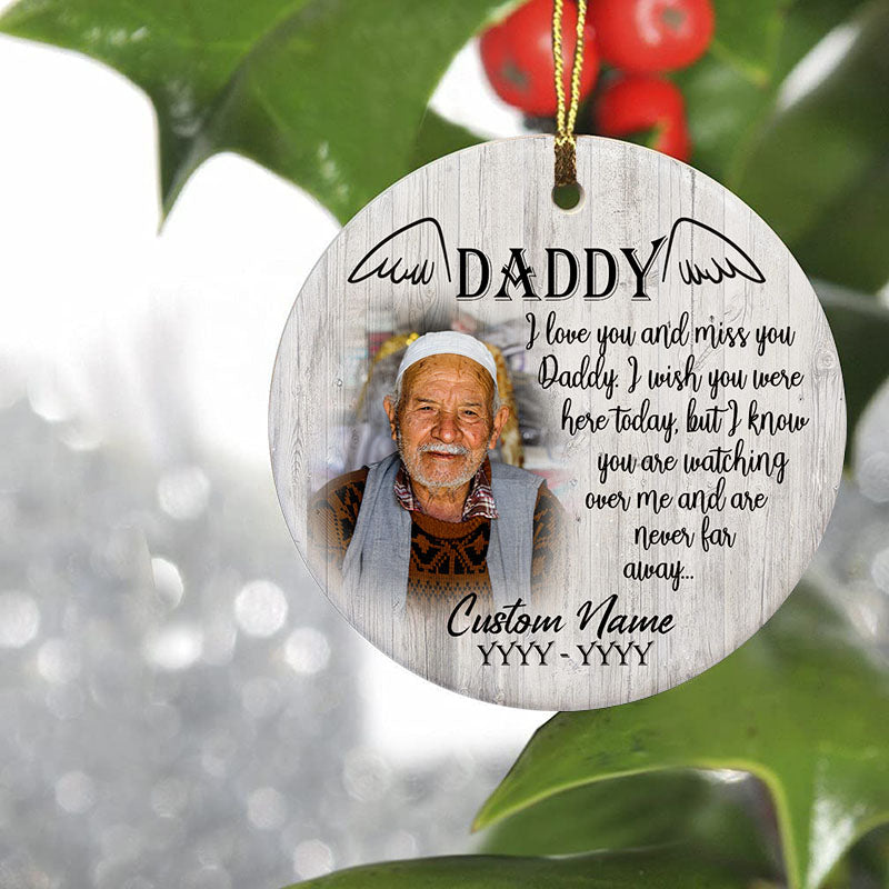 Dad memorial ornament, my angel dad, memorial Christmas ornament, sympathy ornament for loss of dad| ONT08