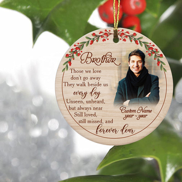 Brother Memorial Ornament, Christmas in Heaven Brother Remembrance, Memorial Gift Loss of Brother NOM325