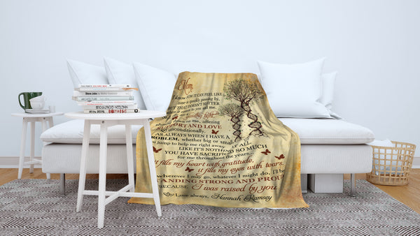Personalized MOM Blanket Mother Blanket| Mom Poem Blanket Thoughtful Gift for Mom on Christmas Mother's Day Birthday| Gift for Mom from Daughter Son| JB22