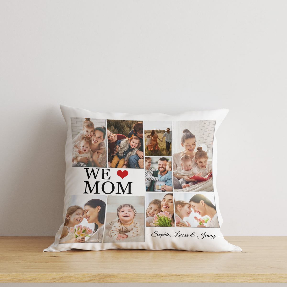 We Love Mom Personalized Pillow, Mom Grandma Mother's Day Gift, New Mommy Birthday Christmas Keepsake| NPL28