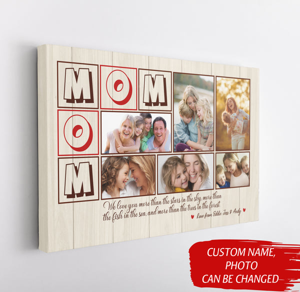 Personalized Mom Canvas| Mom Photo Collage Wall Art| Mom Gift Mother Gift on Mother's Day Christmas| JC835