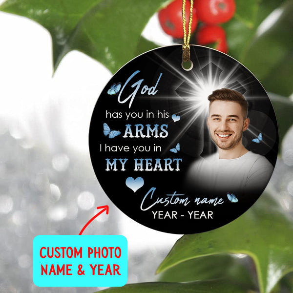 Personalized Memorial Ornament For Dad Mom Remembrance Gift For Loss Of Loved One Son Brother ODT56