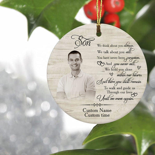 Son Memorial Ornament - Until We Meet Again, Christmas in Heaven Son Remembrance Son in Memory NOM269