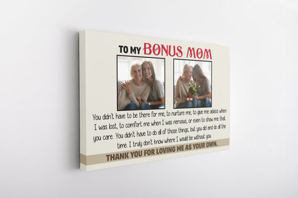 Bonus Mom Canvas| Custom Mom Photo Collage Canvas To My Bonus Mom Gift for Step Mom Stepmother| JC842