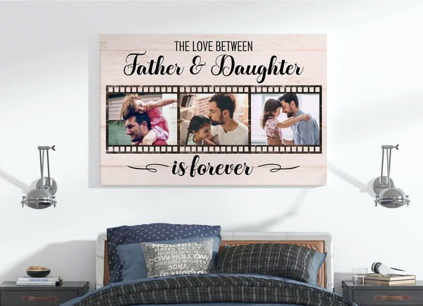 Father & Daughter Personalized Canvas Custom Photo Collage Father's Day Gift for Birthday Christmas N2560