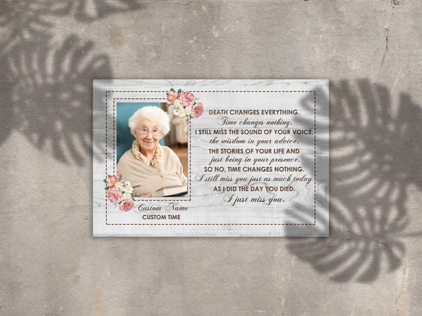 Personalized Memorial Gifts for Loss of Loved one Sympathy Canvas for Loss of Grandma Grandpa VTQ65