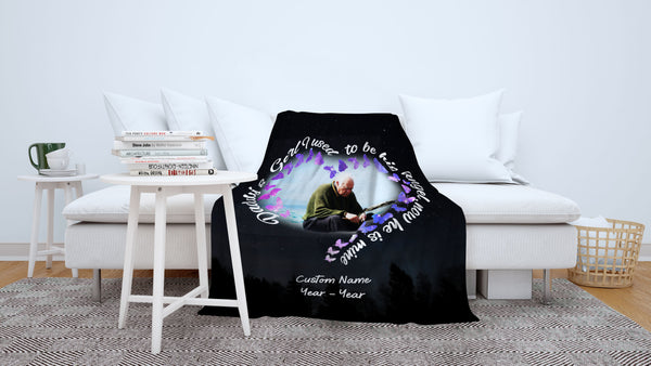 Dad Memorial Blanket| Daddy's Girl Now He is My Angel| Dad Remembrance Blanket, Sympathy Memorial Gift for Loss of Father, Father Condolence Bereavement Gift| N2385