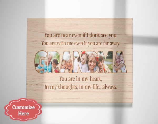 Personalized Memorial Gifts for Loss of Loved One Personalized Canvas for Grandpa Grandma Custom Photo VTQ03