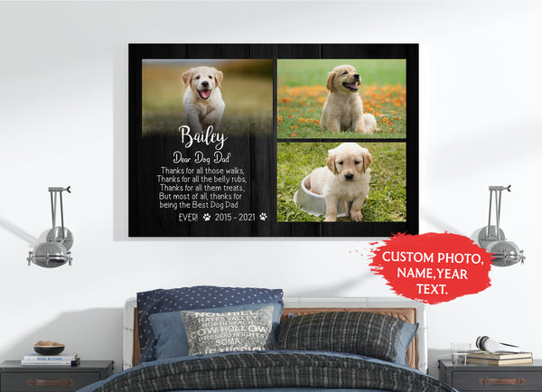 Personalized Canvas| Pet Loss Memorial| Custom Photo Collage| Pet Remembrance, Loss of Dog, Loss of Cat Sympathy Gift for Pet Owners, Paw Friend| N1923 Myfihu