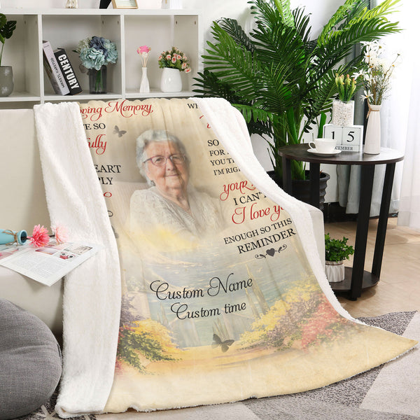 Memorial Fleece Blanket - In Loving Memory Blanket - Personalized Remembrance Fleece Blanket Memorial Blanket and Throw Grief Sympathy Gift for Loss of Loved One In Memory - JB305