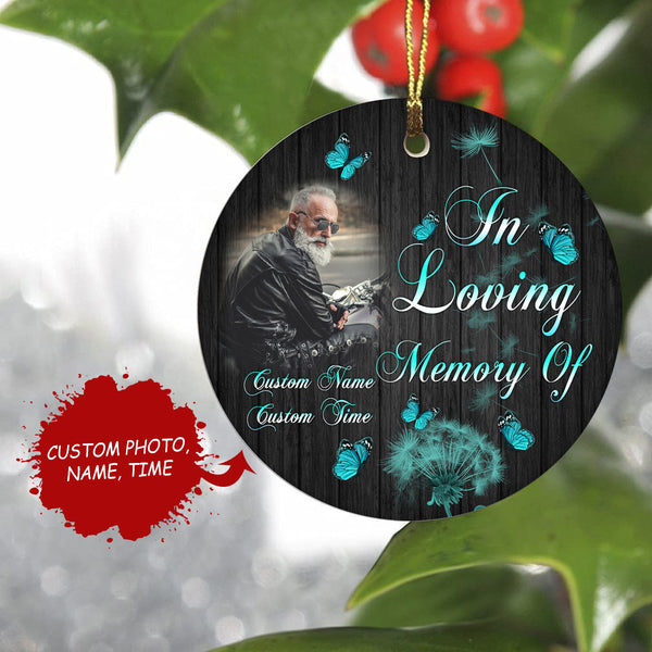 Dad Biker Memorial Ornament Remembrance Gift For Loss Of Biker Father In Memory On Christmas ODT24