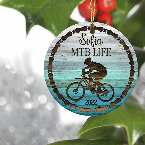 MTB life bike christmas ornament, mountain bike ornament, cyclist ornaments, downhill cycling gift| ONT136