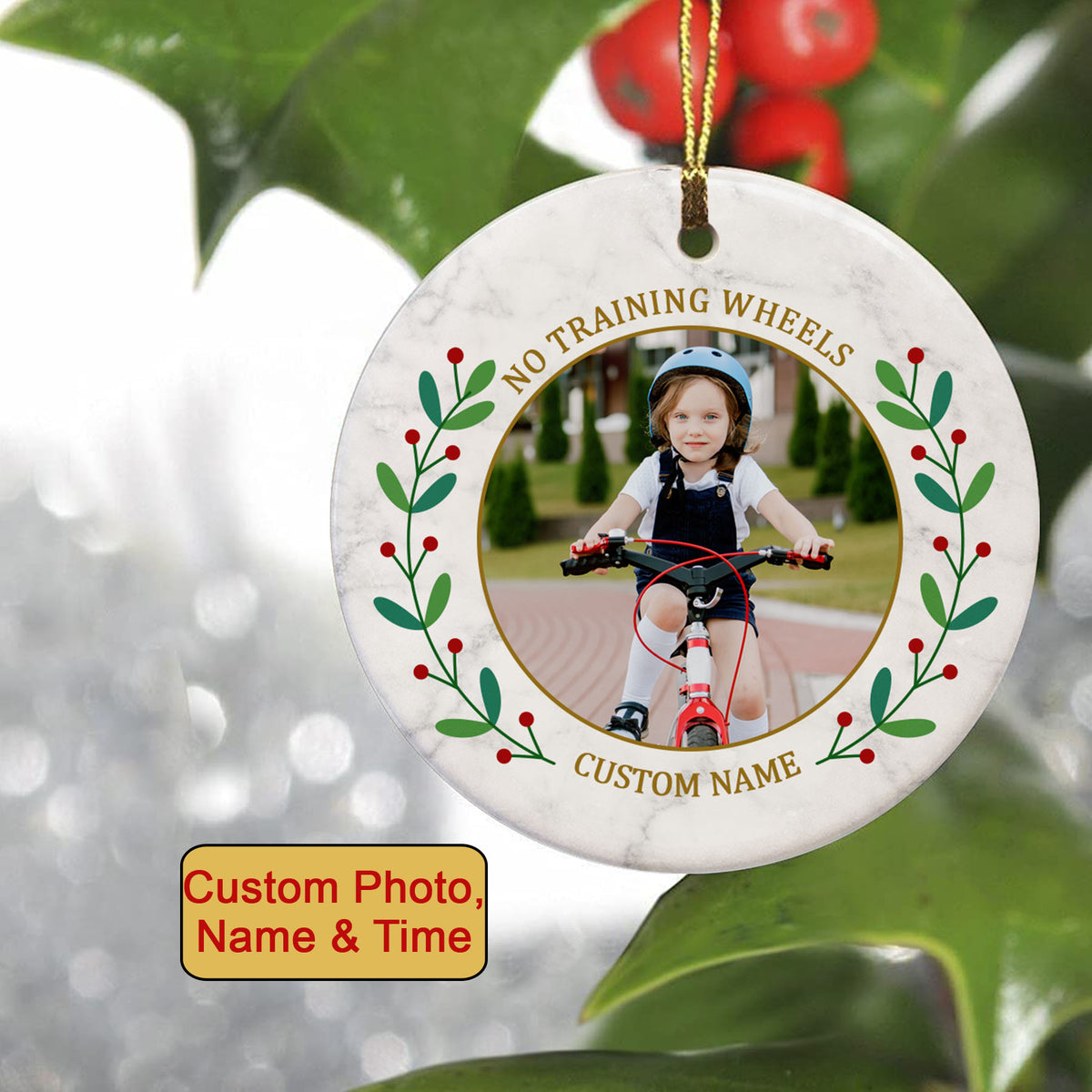No training wheels bicycle ornament for kids, cycling ornament for Xmas, celebrate gift boys, girls| ONT82
