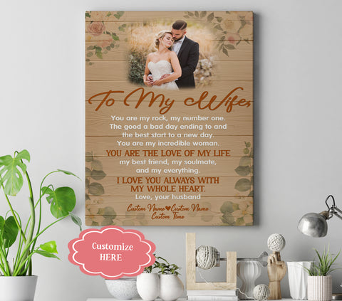 Personalized To My Wife Canvas - You Are My Love of Life| Wedding Gift Anniversary Gift for Wife| Custom Romantic Gift for Her on Birthday Christmas Anniversary Day JC585