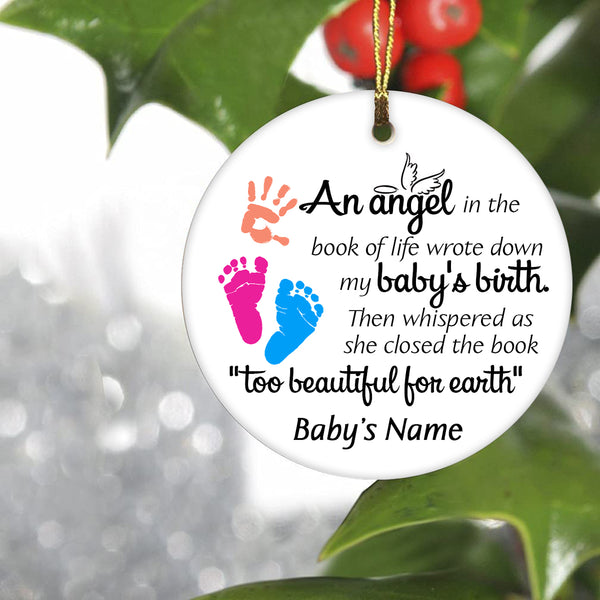 Personalized Ornament on Christmas, Sympathy gift for loss of baby Child loss ornament - OVT16