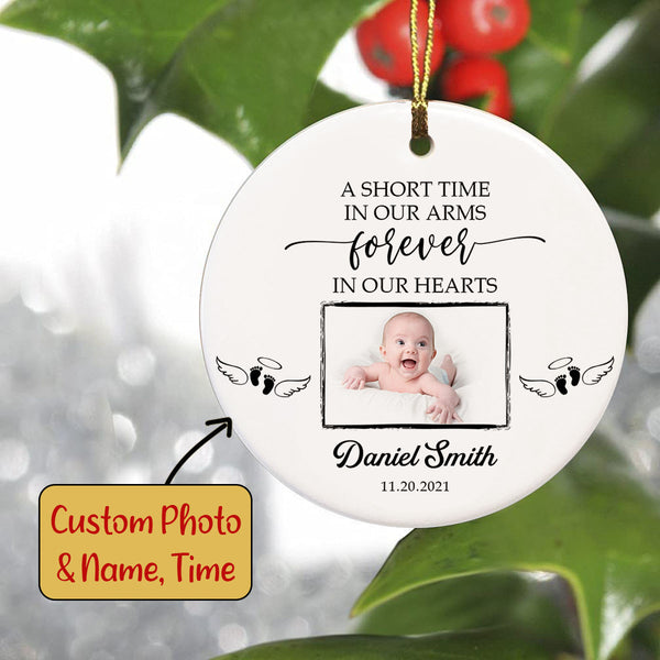 Baby Memorial Ornament - Custom Photo, Remembrance for Loss of A Baby, Child Loss Sympathy Gift, Infant Loss Bereavement Condolence| NOM59