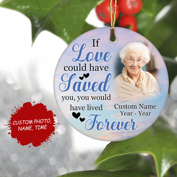 Personalized memorial ornament for loss, Christmas in heaven, keepsake remembrance gift| ONT33