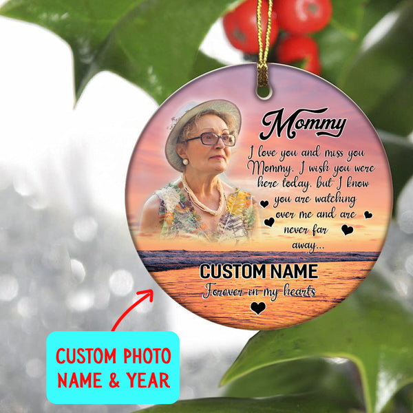 Mother memorial ornament - I love you mom, mom remembrance ornament, sympathy gift for loss in Xmas| ONT61