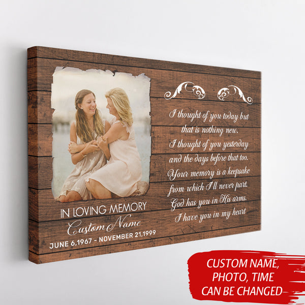 Custom remembrance canvas - Memorial keepsake gift for loss, loving memory of mom dad brother son CNT35