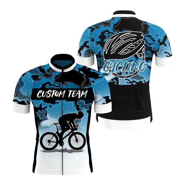 Custom Mens Cycling jersey Camo cycle gear Anti-UV full zip bicycle motocross road MTB BMX racewear| SLC87