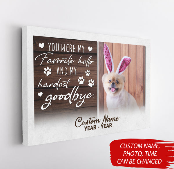 Personalized Memorial Gifts for Loss of Dog Cat - Sympathy Canvas with Your Custom Photo- VTQ23